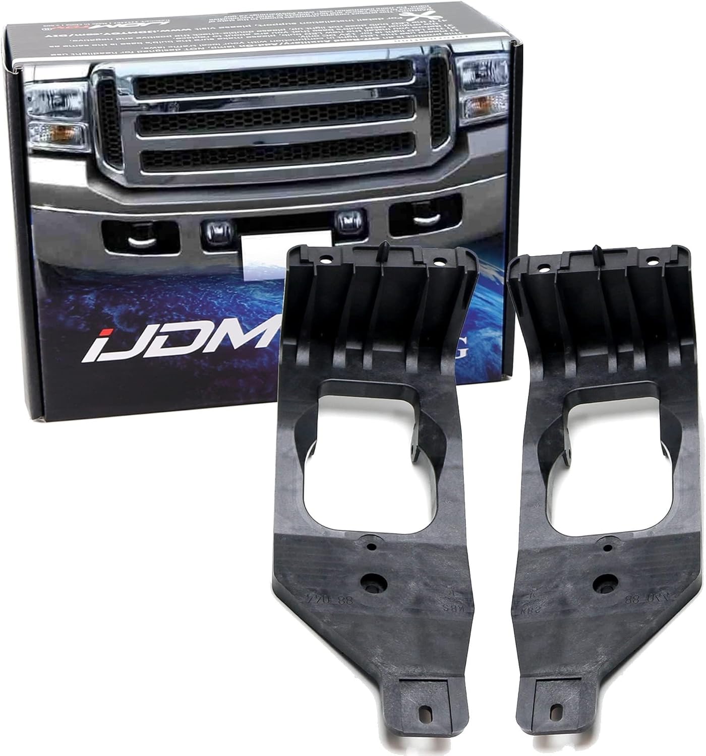 iJDMTOY OE-Spec LH/RH Fog Lamp Mounting Brackets ONLY, Compatible with 2005-2007 Ford F250 F350 F450 Super Duty & Excursion SUV