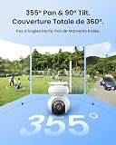 Reolink 4K Solar Camera Outdoor Wireless Altas PT Ultra+Solar Panel, 20000mAh Rechargeable Battery, F1.0, 2.4/5GHz Wi-Fi 6, 355°Pan & 90°Tilt, Smart Detection, Support up to 512GB microSD Card - 2