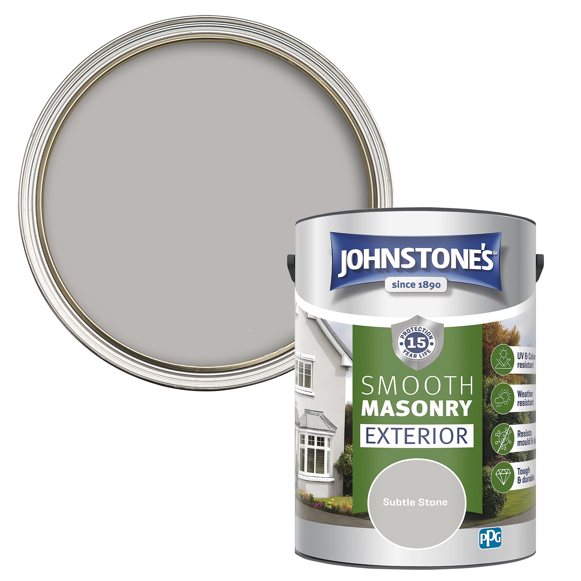 Johnstone's Exterior Walls Subtle Stone Smooth Masonry Paint 5L