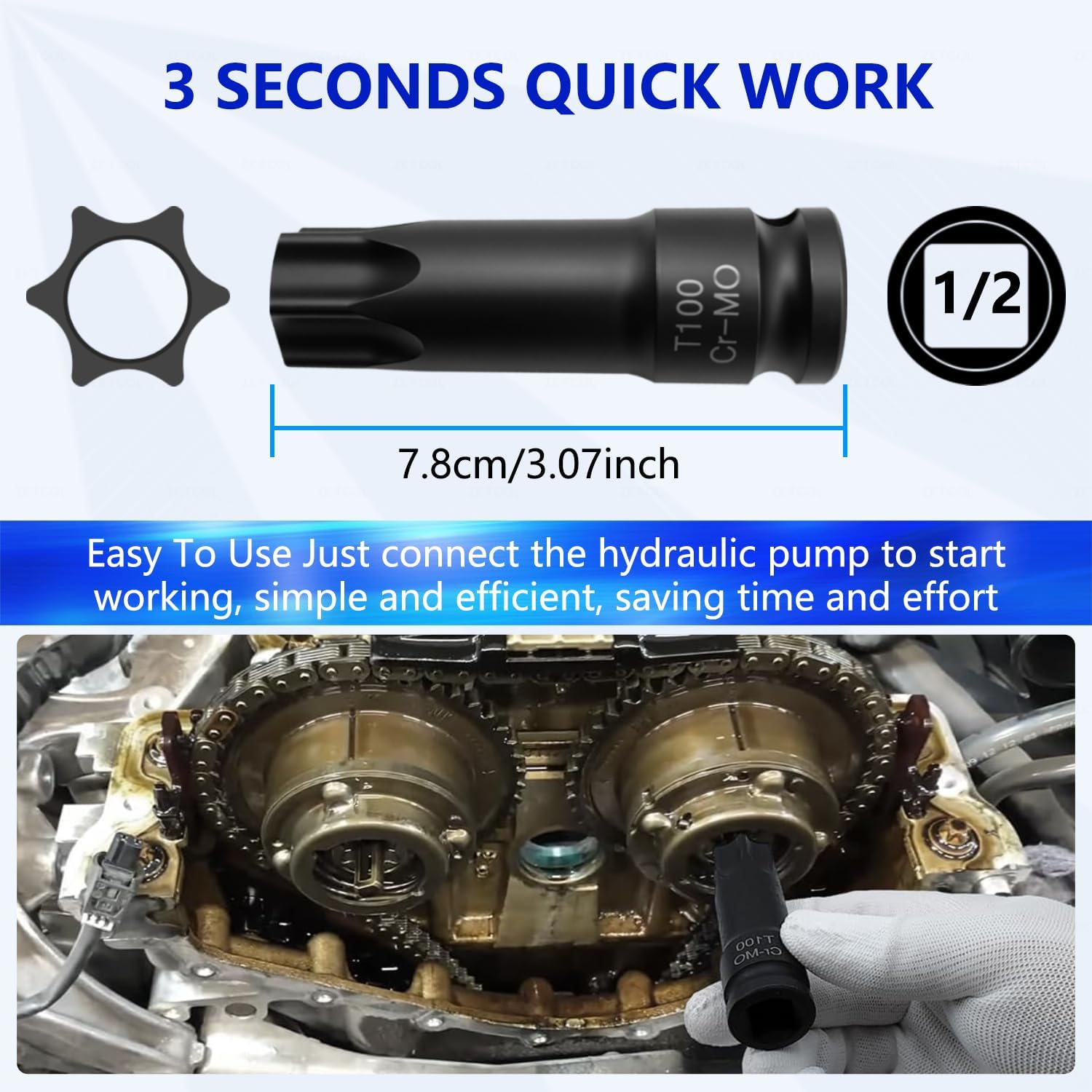 4Pcs Camshaft Alignment Engine Timing Tool Kit Compatible with Mercedes Benz M271 C108 C260 E200 SLK200 (2002-) Inline Four-Cylinder Engine OEM 271589006100 271589001600