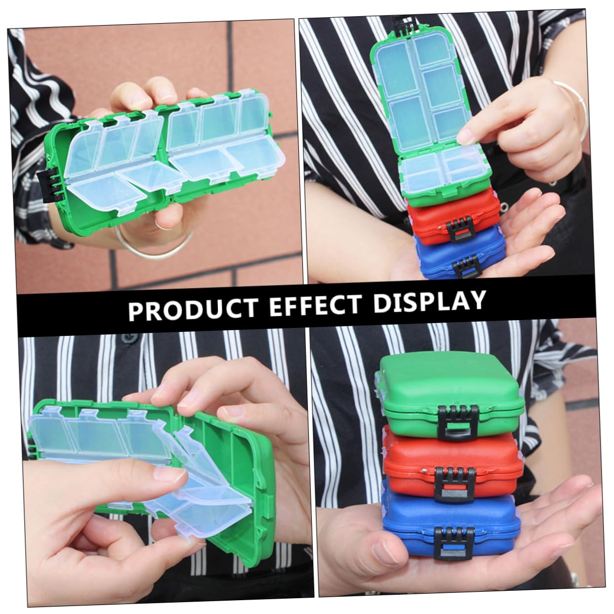 Yardwe 1set Portable Lure Tray Boxes Fishing Tackle Storage Case with Compartments Durable Utility Organizer for Fishing Gear Accessories Colors Color 3pcs