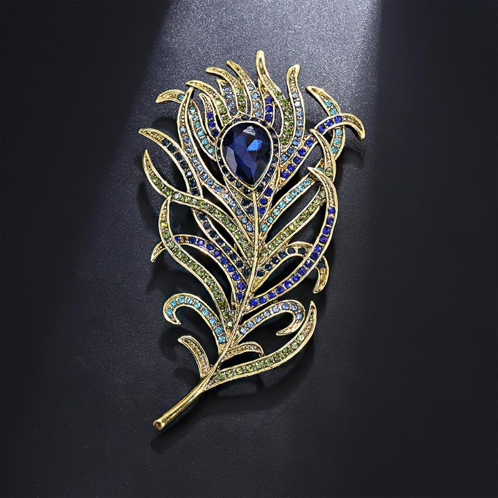 Broche Alliage Qualité Broche Fantaisie Vintage Mecool - Bleue, Alliage Et Cristal, Pour Femmes, Cadeau élégant Broche Cadeau Femme