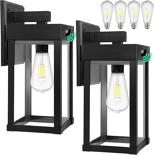 Luces solares de pared para exteriores, farol solar con 3 modos de iluminación y sensor de movimiento, lámpara de porche exterior impermeable con