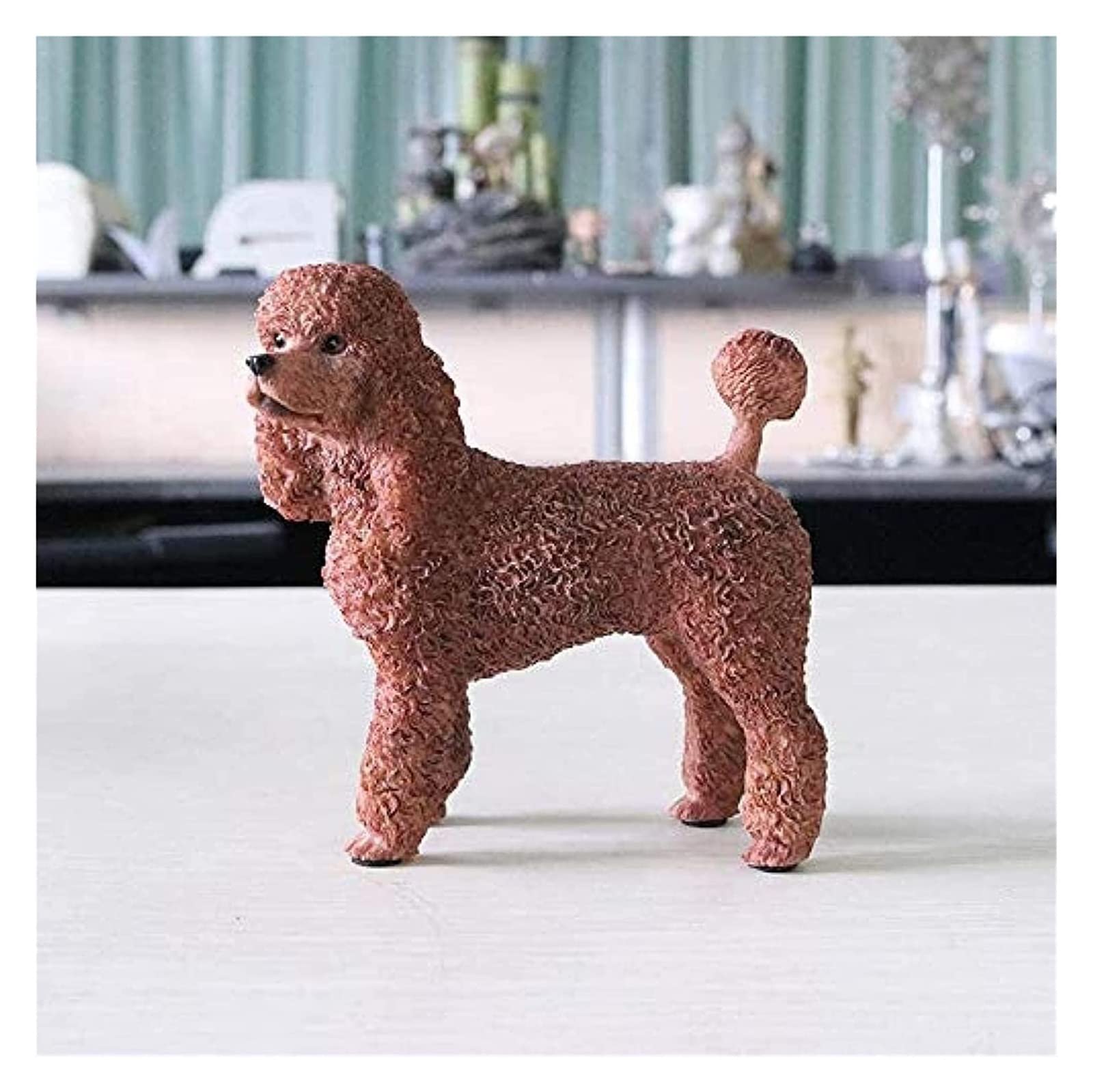 YNIYUJKL Sculpture Statue Figurines For Home Bedroom Living Room Outdoor Decorative Collectible Figurines Animal Figurines Statues Sculptures Poodle Dog Simulation Animal Model Jewelry