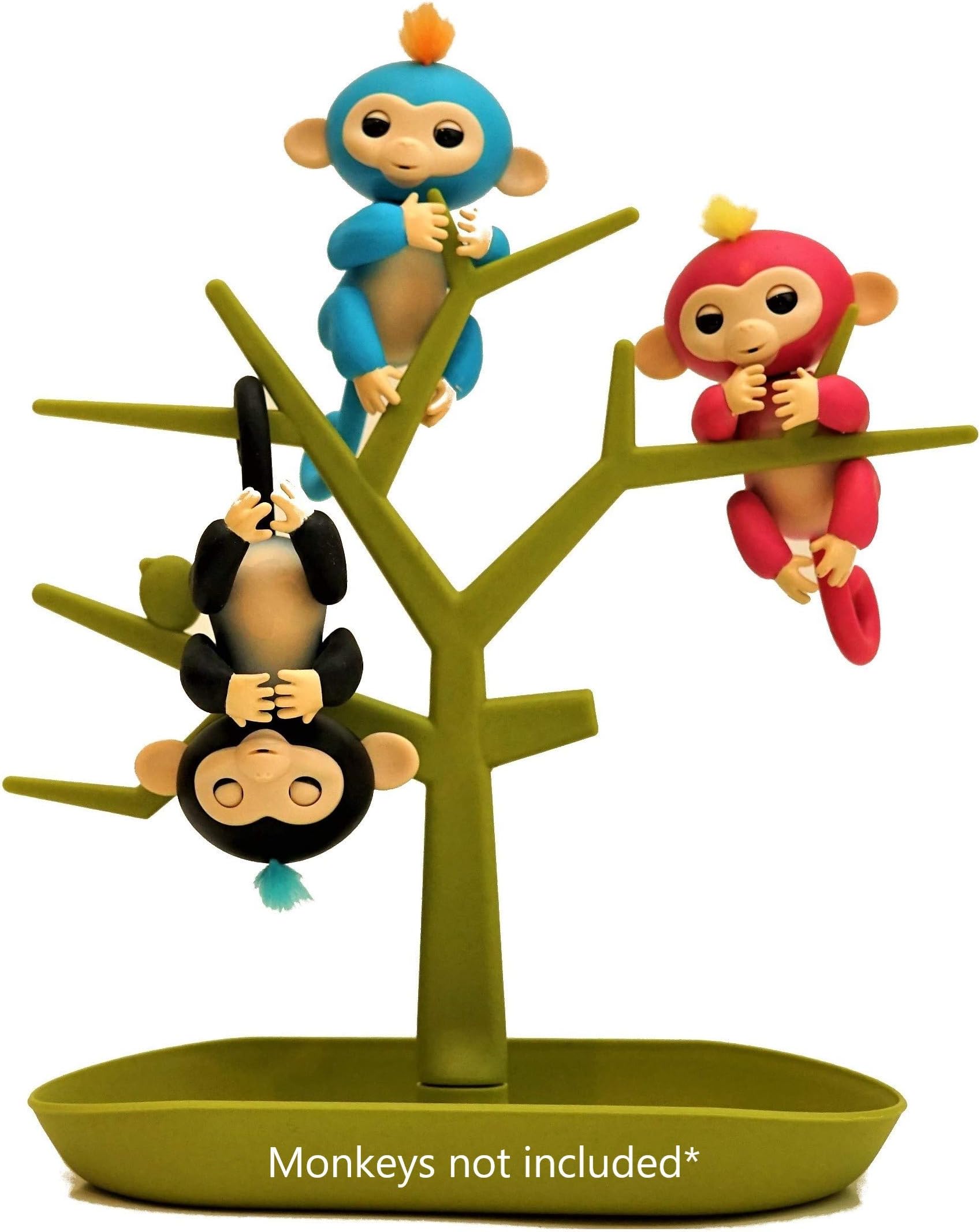 Monkey Tree - Purple Storage Tree - Hanging Play Set Climbing Gym - Display Stand - Fingerlings Compatible (Green)