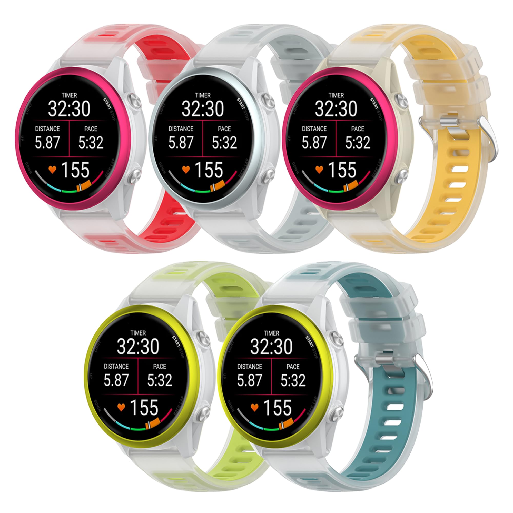 Pasek do zegarka Garmin Forerunner 570, miękki silikonowy zamiennik paska do zegarka Garmin Forerunner 570 (bez trackera, tylko paski zamienne)