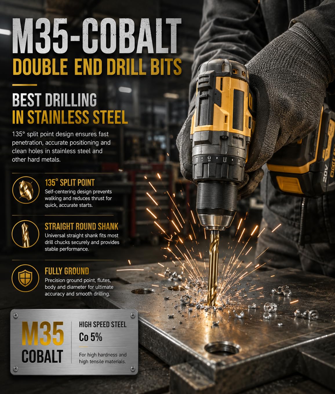 Cobalt Drill Bits - 1/8" Double End -6 Cobalt Drill Bits - 1/8" Double End -6