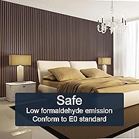 Vista 5 de NeatiEase Paneles de madera para pared, 4 piezas de 96 x 12.6 pulgadas, paneles de pared de listones de madera insonorizados para decoración