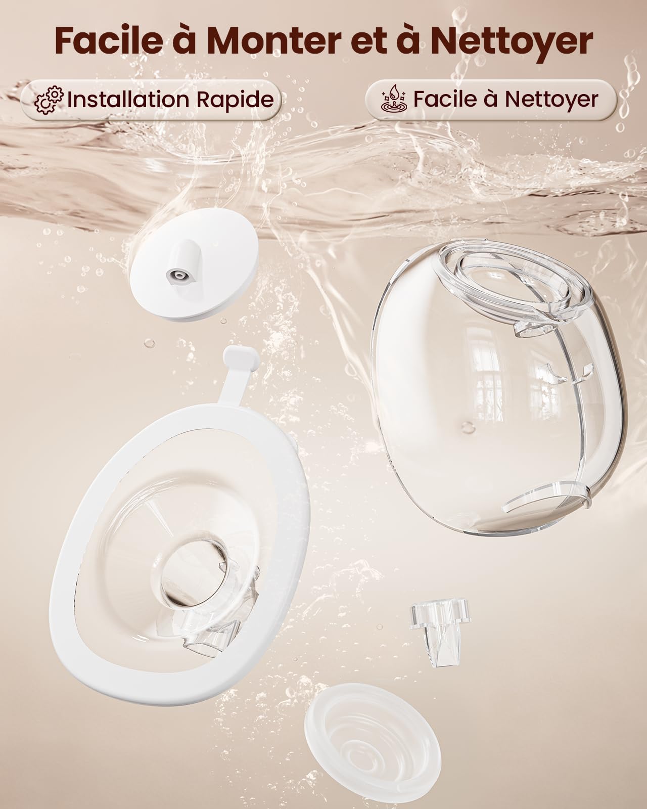 NCVI Tire-lait électrique mains libres pour les mères allaitantes, 2 en 1, 4 modes et 9 niveaux d'aspiration avec écran LED, anti-fuite, sans BPA
