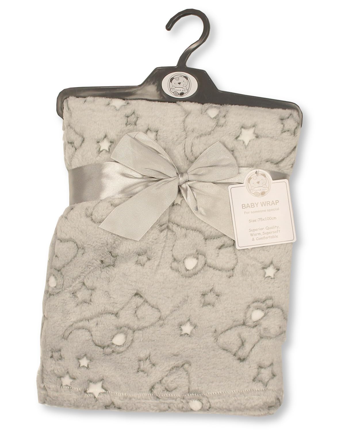 Baby Wrap Blanket - Elephant and Stars (Grey) - Image 2