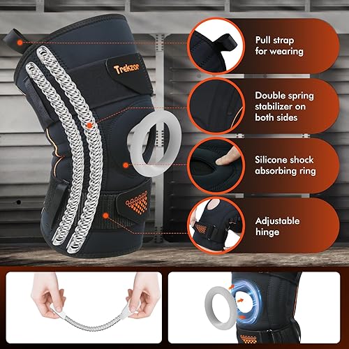 Miniatura 3 de Rodillera ajustable para mujeres y hombres, rodillera estabilizadora de rótula, soporte de rodilla con estabilizadores laterales para aliviar el