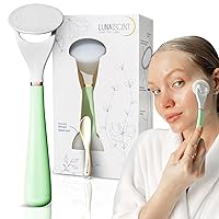 Vista 9 de Aplicador de suero para cara con espátula, herramienta reutilizable para el cuidado de la piel azul cielo para sueros, aceites, protector solar