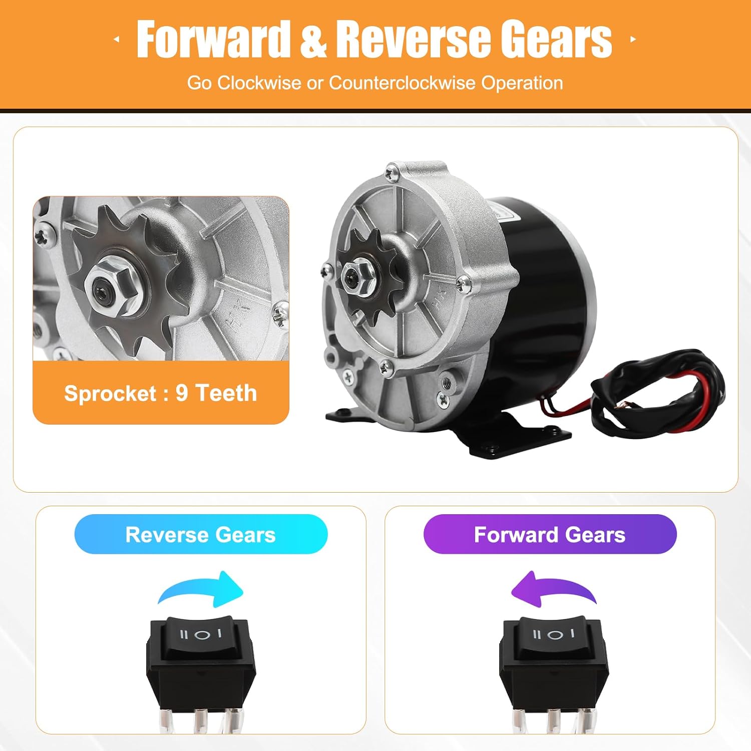 Electric Cart Conversion Kit, 24V 250W 10 Inch Wheels Electric Motor Set with Controller and Thumb Throttle for Go-Karts Wheelchairs Senior Mobility Scooters Dune Buggy Beach Cart UTV ATV DIY