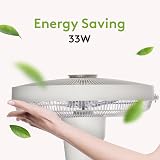 VIOLA Ventilateur sur Pied Silencieux avec Télécommande, Moteur Brushless Économie, Puissant Flux d’air, 32 Vitesses, Oscillant 320°, Hauteur réglable, Incliner vers le haut 90°, Minuterie - 7