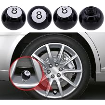 4Pcs Dust Caps for Car Tyres Universal Tyre Valve Caps Pool 8 Ball | Pool 8 Ball Design Car Tyre Valve Caps Car Decoration for Car Moto Bicycle
