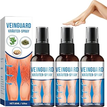 3Pcs VeinGuard Herbal Spray - Improves Circulation,Professional Varicose Veins for Legs Spray,Natural Ingredients Leg for All Skin Types-90ml/3Bottle