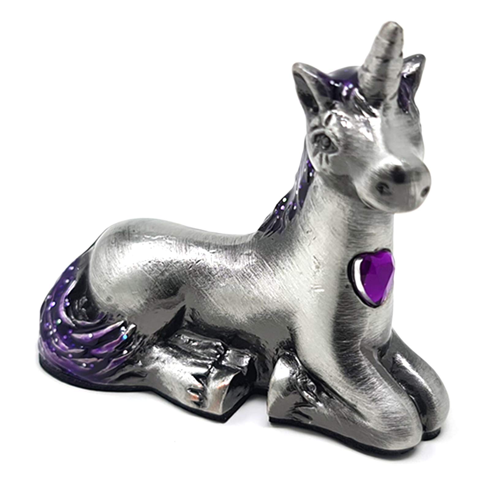 The Leonardo Collection Pewter Birthstone Unicorn Figurine Birthday Gemstone Month Ornament Gift Boxed (February)
