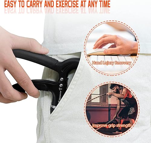 Miniatura 5 de 2 piezas de fortalecedor de agarre de mano, exprimidor de entrenamiento de mano, resistencia ajustable de 11 a 132 libras (11.0-132.3 lbs),
