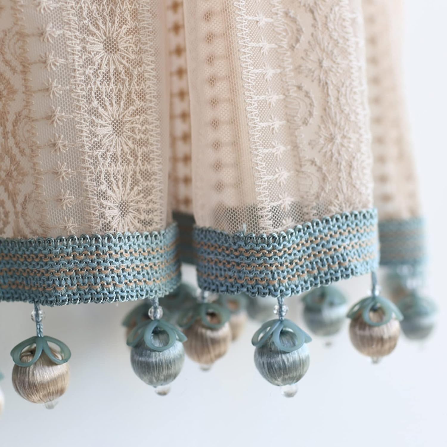 Lace Short Kitchen Curtain Valance, Curtains for Dining Room, Windows, Kitchen, Door, Cabinet Multiple Sizes(W:120cm*H:200cm)