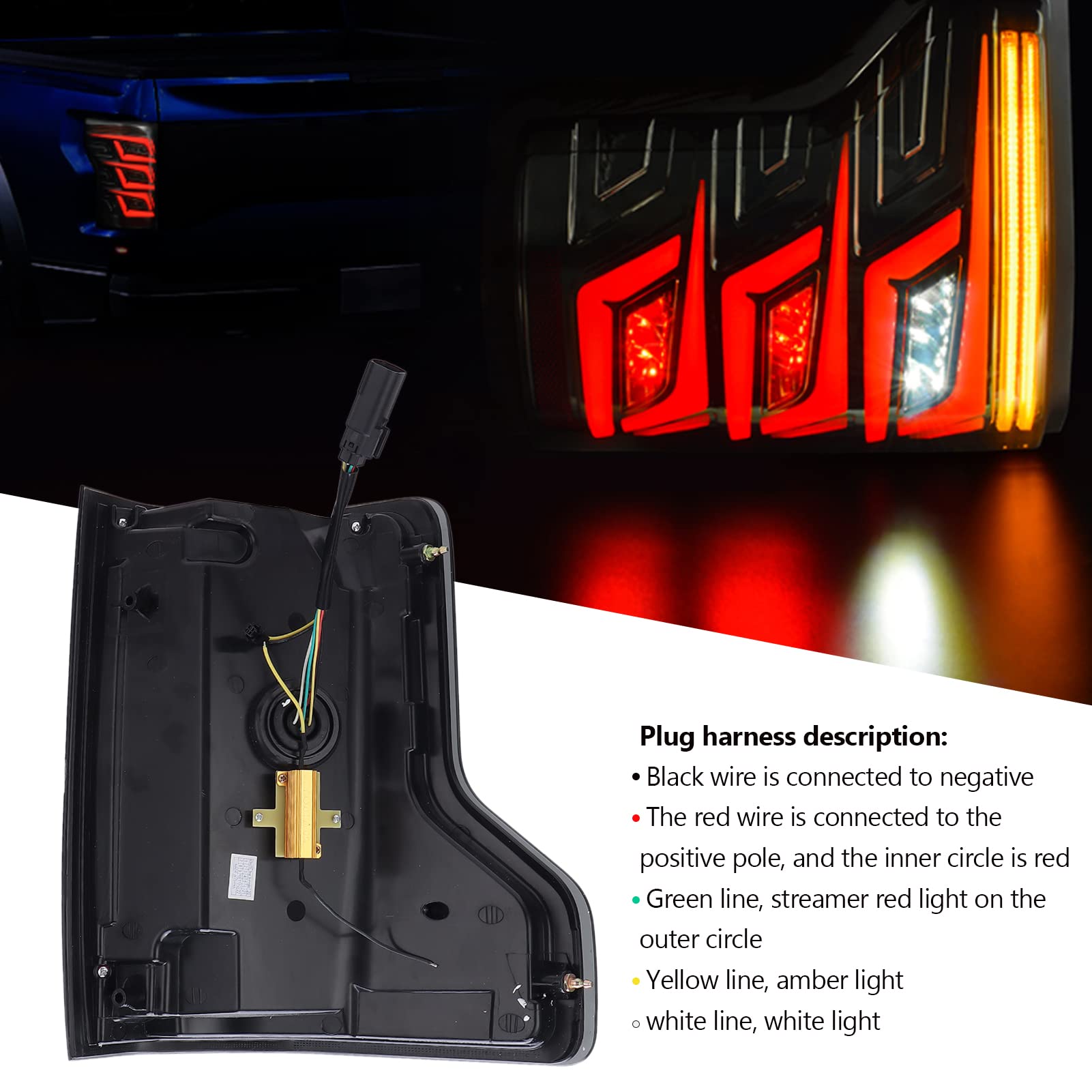 Chrees Fanale Posteriore a LED Luce di Backup Posteriore Luce di Retromarcia Lampada di Backup 2 Pezzi Sinistra Destra 20W 1000LM 12V Riflettore Impermeabile con Rossa Bianca