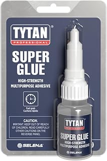 TYTAN Professional Super Glue 0.7 oz (20g) 1 Pack – Fast Dry Clear Cyanoacrylate Adhesive – Strong Instant Bond for Plastic, Metal, Wood, Rubber & More – Precision Nozzle