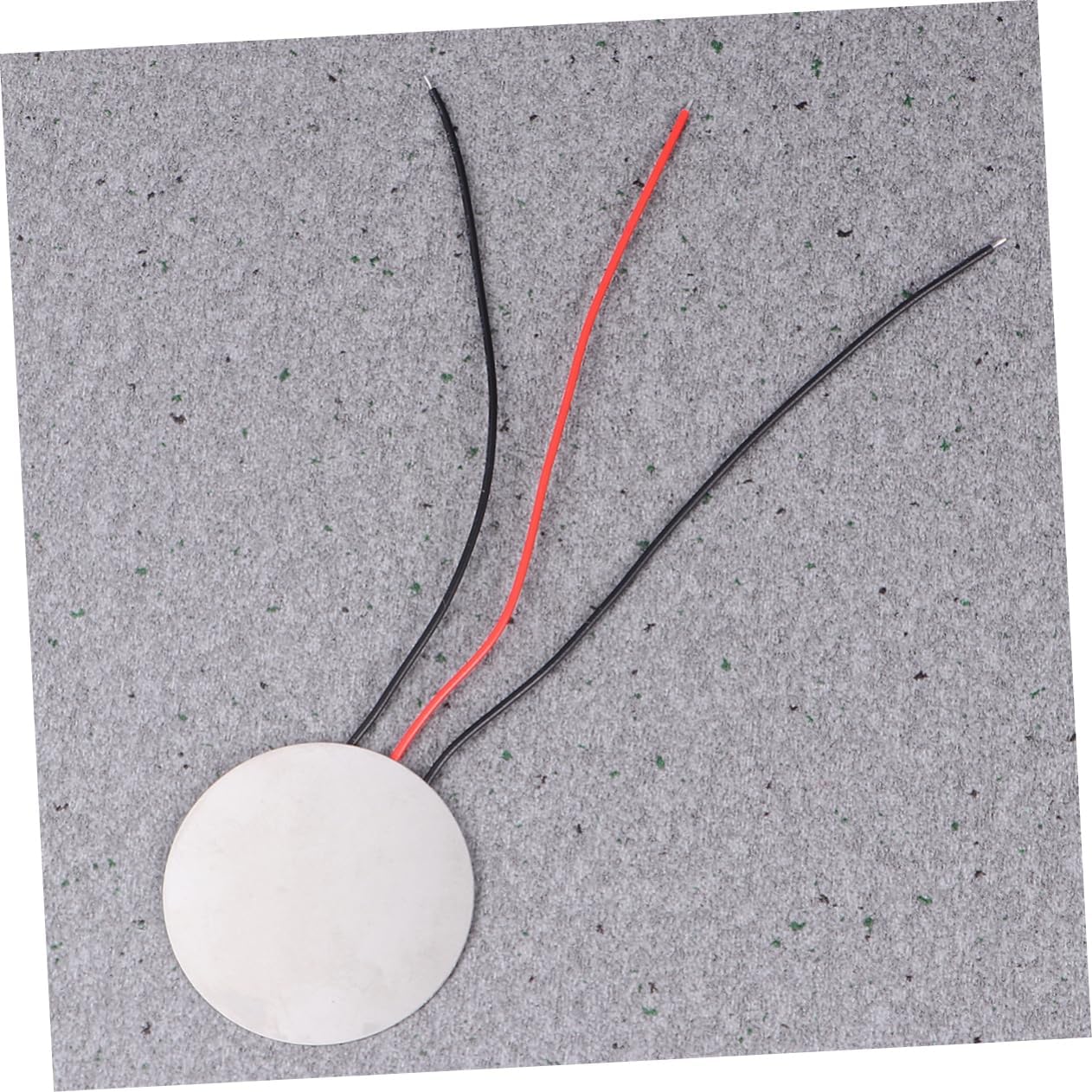 Uonlytech 20pcs Three-pole Self-excited Disc Diaphragm Elements with Leadwire for Acoustic Sensors Thin and Lightweight Steel Sheet Piezoelectric Ceramic Chip Silver