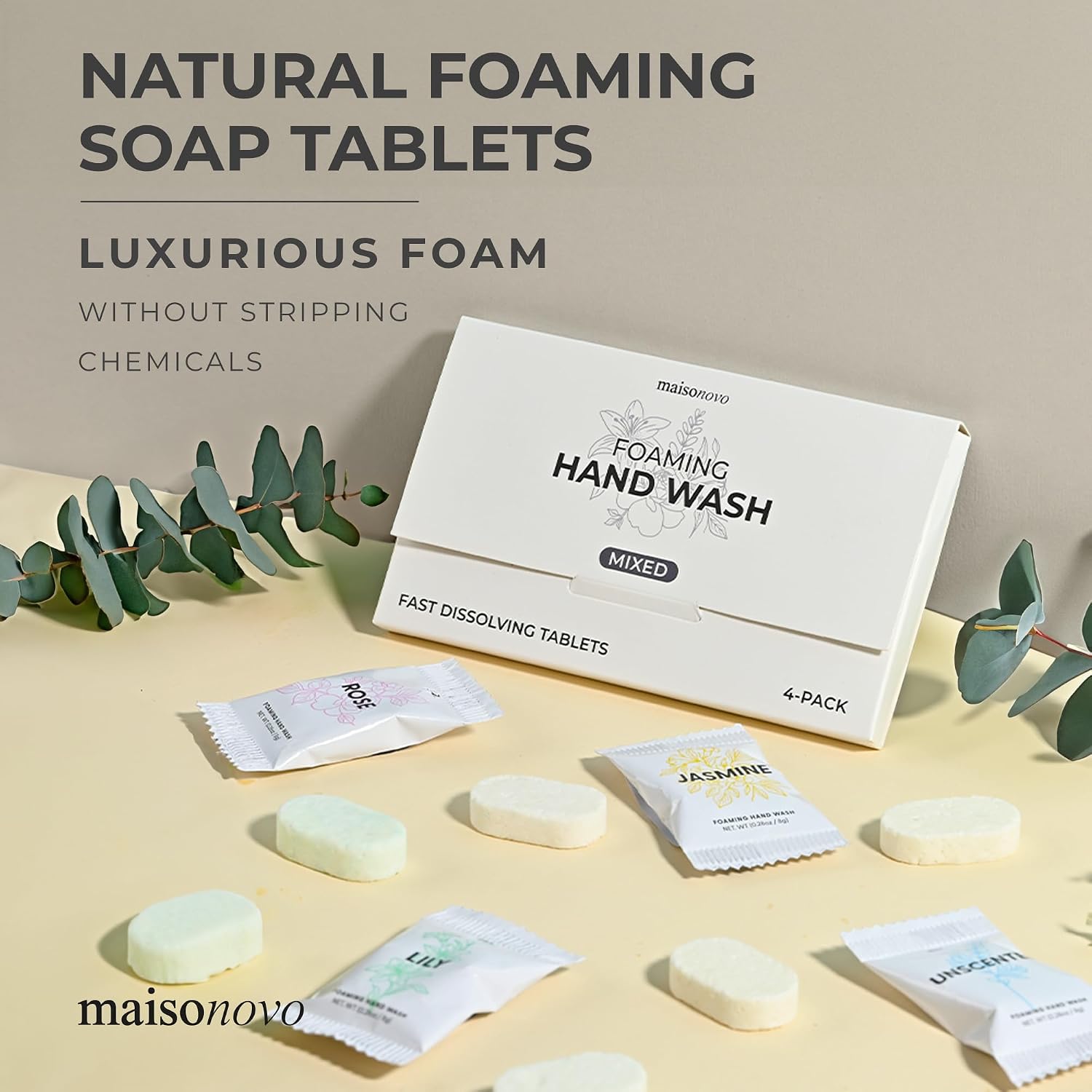 MaisoNovo 4 Pack Mix Scent Foaming Hand Soap Tablets image 2