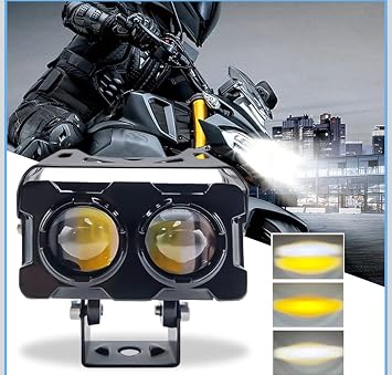 ASTRALED 2 Adet Led Spot I k, Motosiklet Uyumlu, Off Road Lamba, Sar  Beyaz Projekt r Lens, Dikd rtgen Tasar m, Ayakl