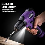 Drill Tool Kit: 8V Cordless Power Drill Home Tool Set, Purple