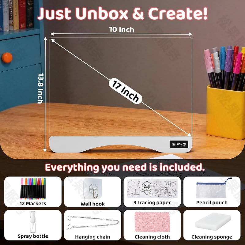 SROT LED Drawing Board 11-Color White-arch – Multiple light modes