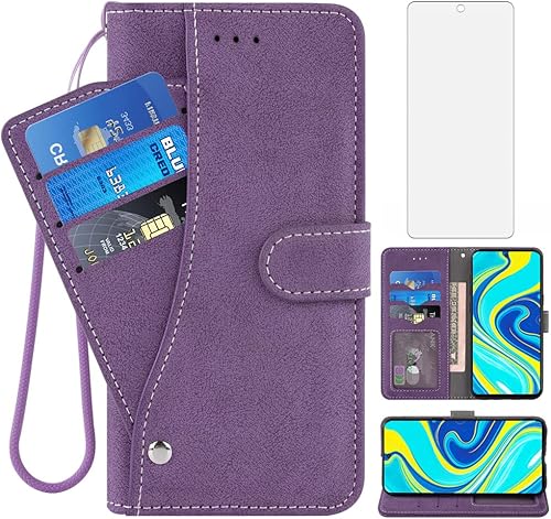 Asuwish - Funda de piel con tarjetero para Xiaomi Redmi Note 9 ProNote 9SNote 9 Pro Max, con soporte para tarjeta de crédito, función atril, tapa