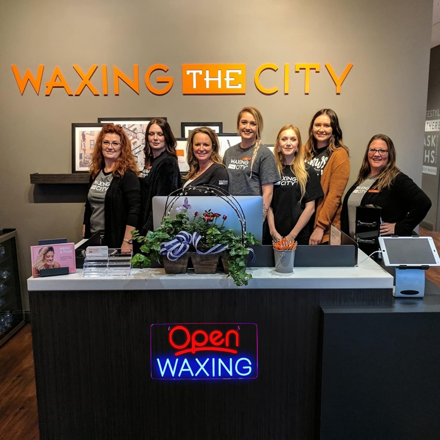 Open Waxing Neon Sign for Nails Salon,Business Sign for Beauty Spa,Super Bright Led Advertising Display Sign,Easy Hanging on Wall,5V USB Power Supply.16 * 8inches.