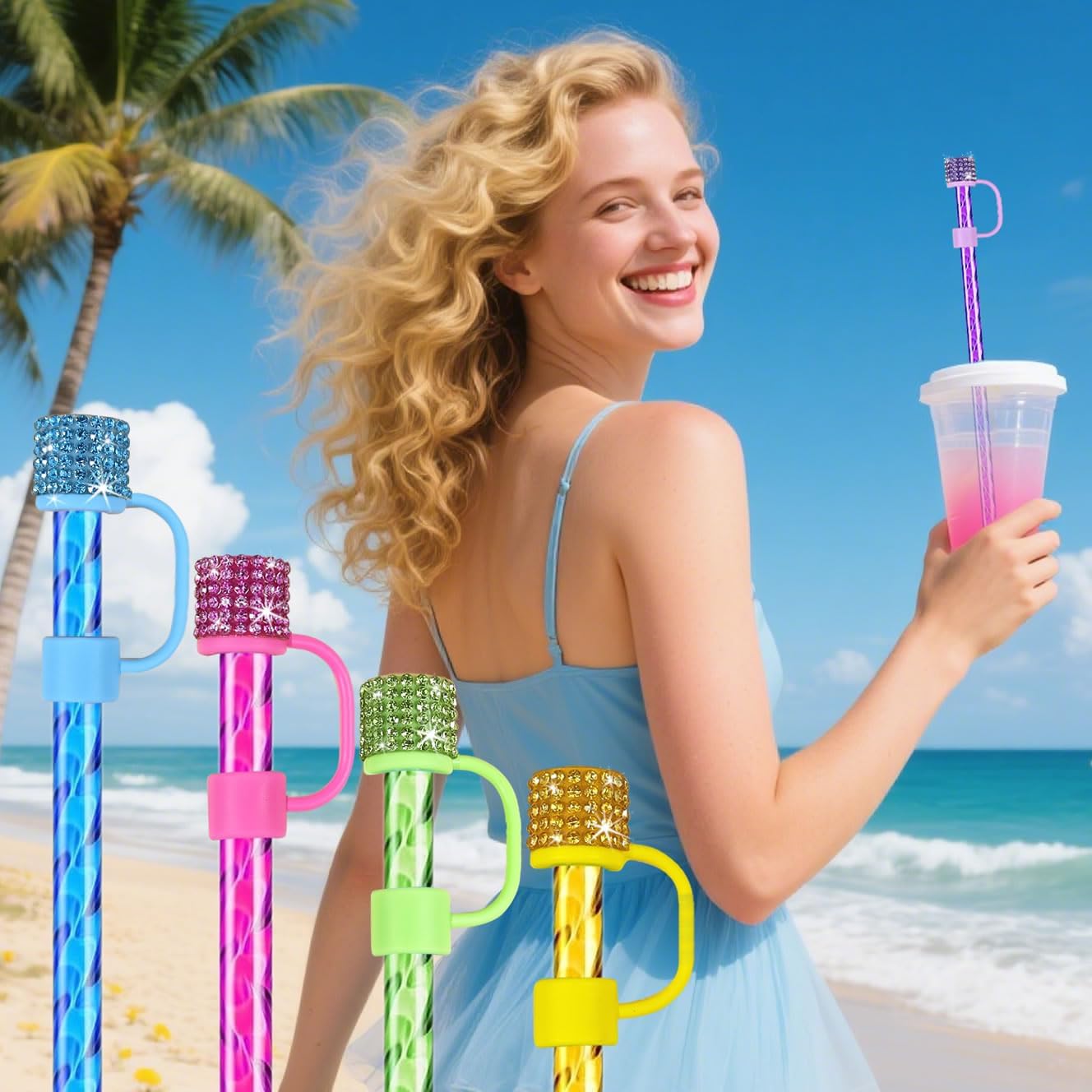 Swirl Straws for Stanley 40oz with Diamond Covers