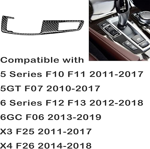 Miniatura 2 de SUNJIKA Compatible con caja de cambios de fibra de carbono, modo de conducción, cubierta de panel interior para BMW Serie 5 F10 F11 F12 F13 F18 F25