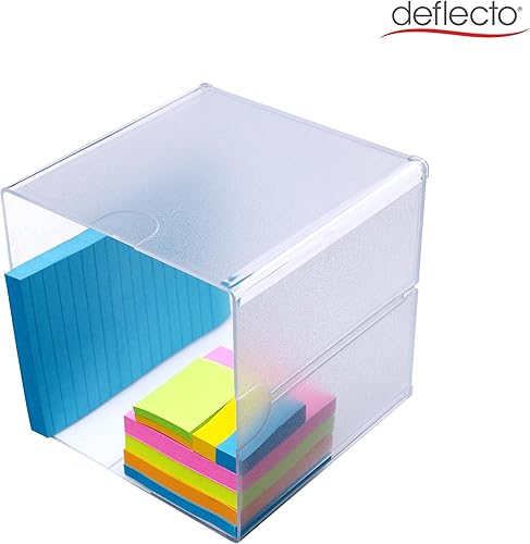 Vista 5 de deflecto Organizador de escritorio apilable en forma de cubo, 6 x 6 x 6 pulgadas, transparente