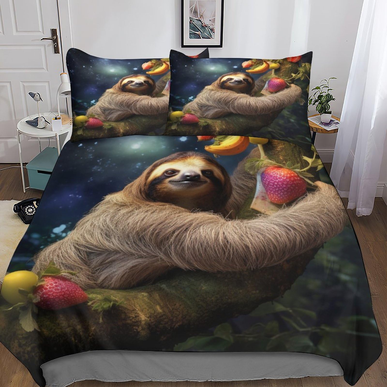 Housse de couette paresseux 3D pour chambre d'enfant et ado en 200x200
