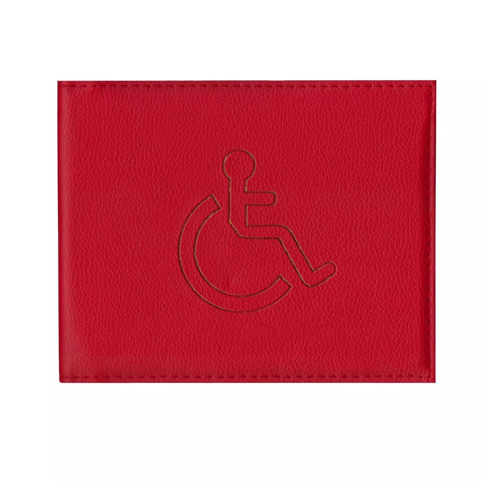 Disabled Badge Holder Car Parking Disability Wallet Blue Badge (Choose Colour) (Red)
