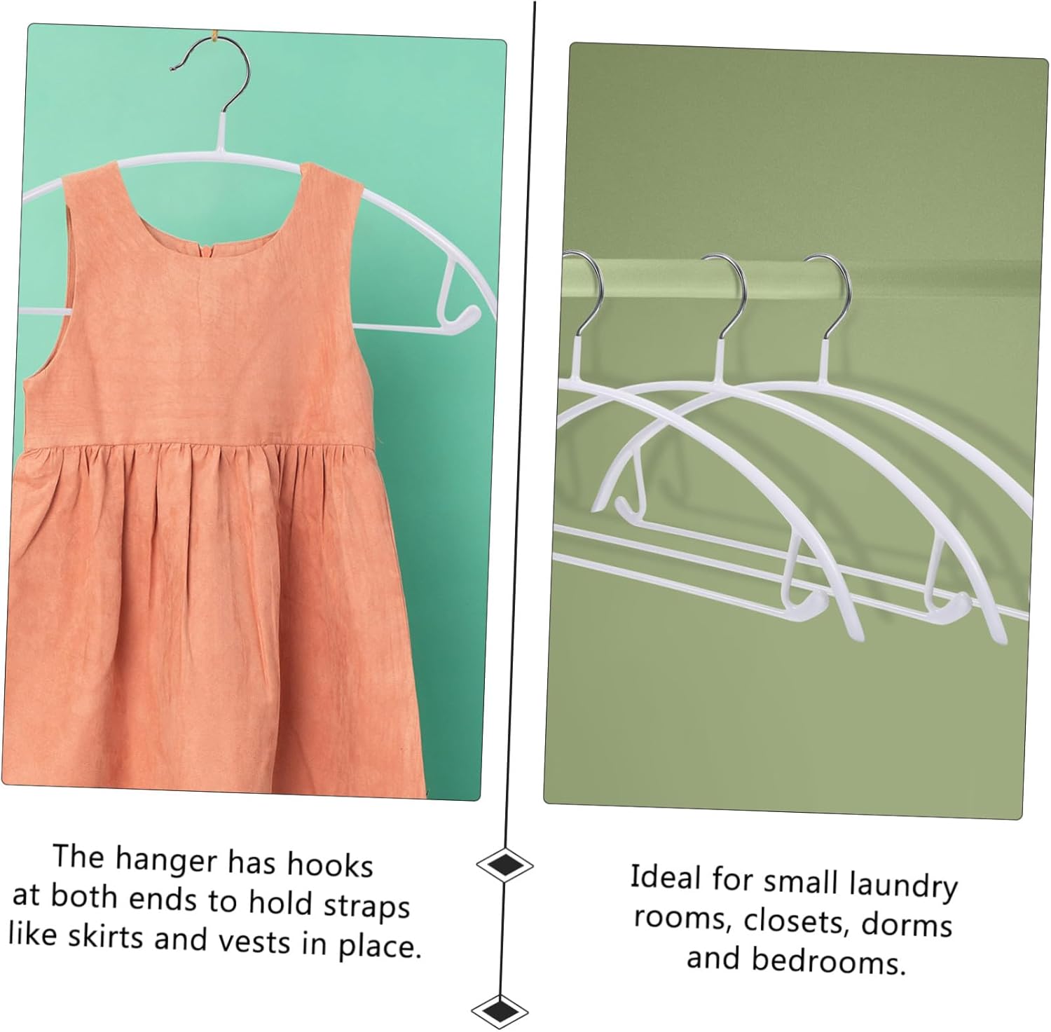 10Pcs PVC Traceless Clothes Hangers Heavy Duty Non-Slip Wardrobe Organizers for Closet Small Laundry White