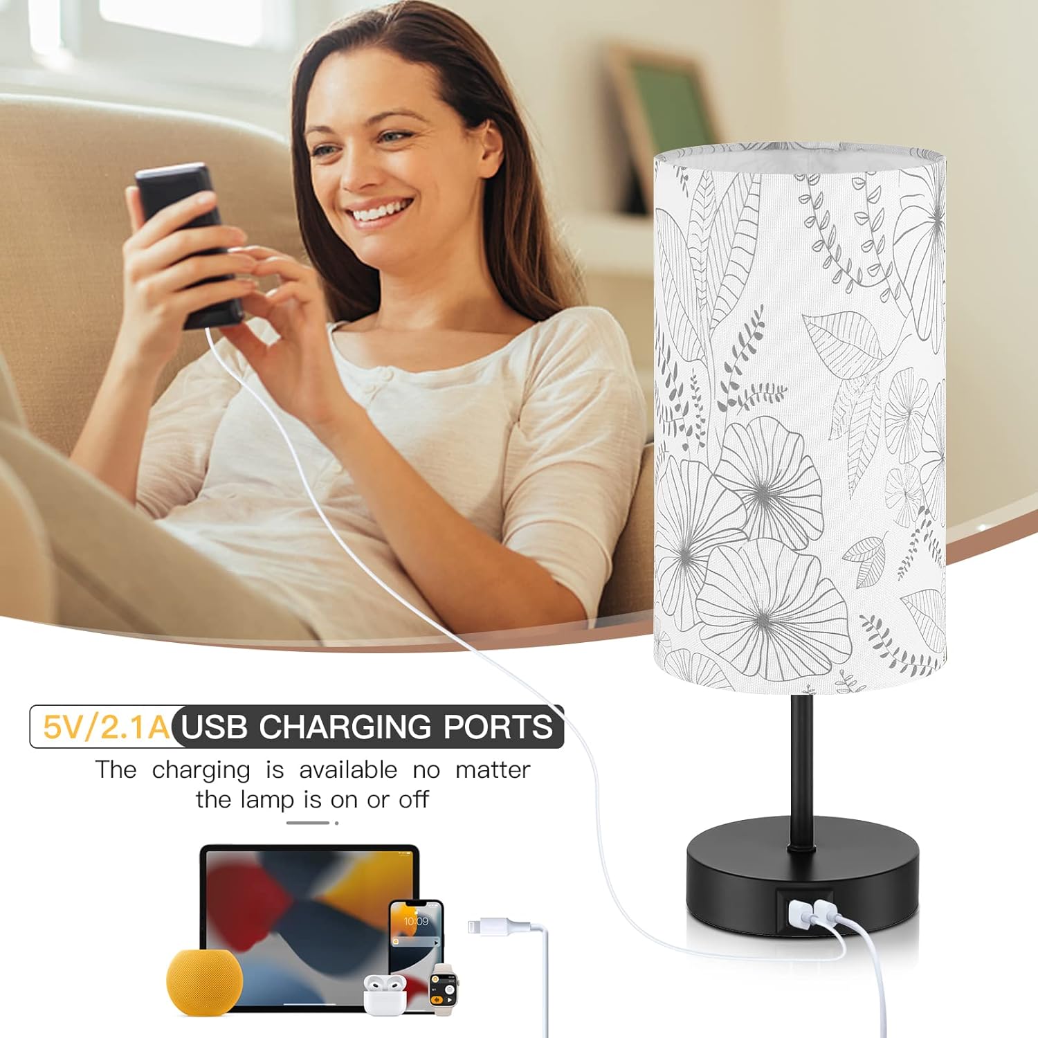 Illuminate Your Space: The Touch Control Dimmable Bedside Lamp with USB Ports