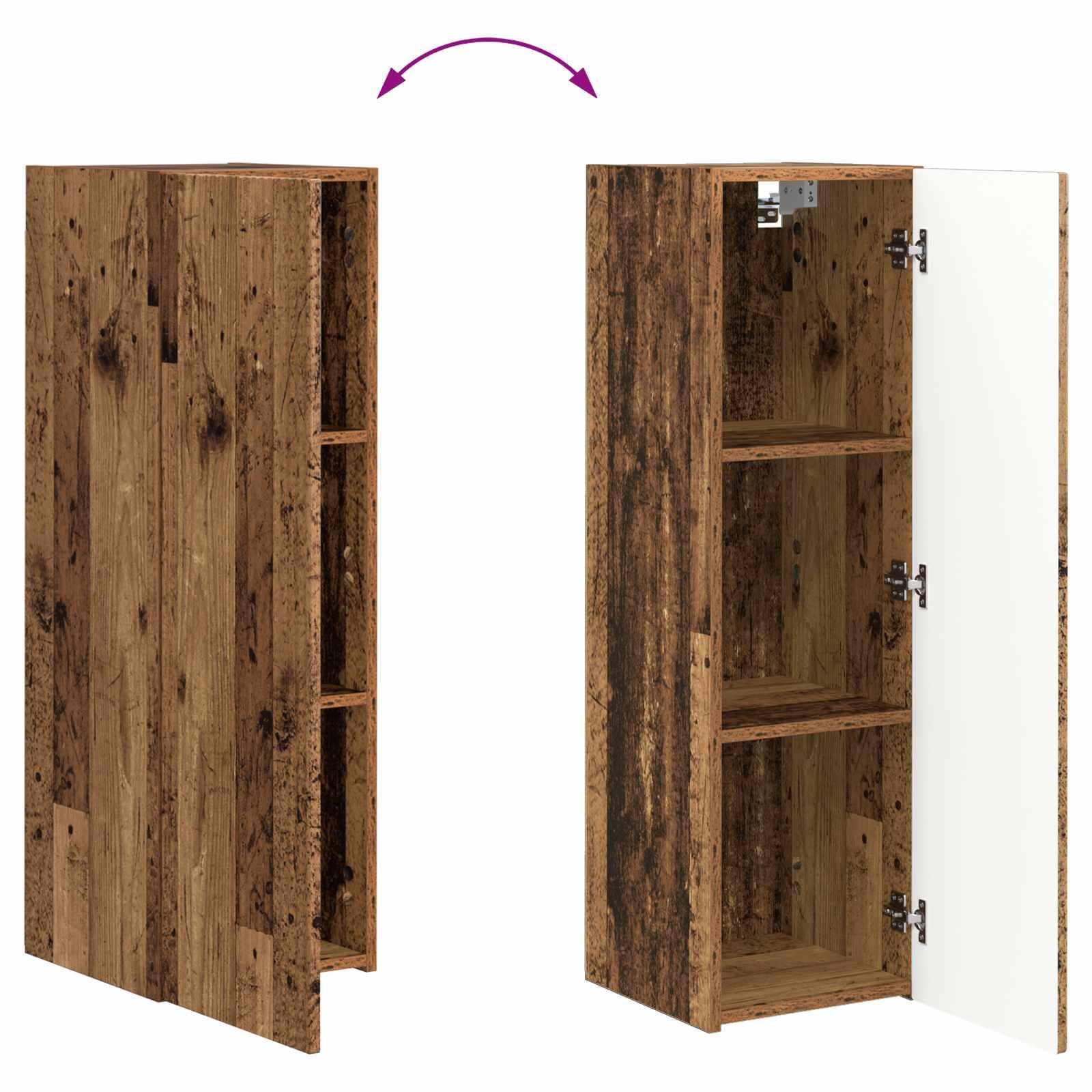 vidaXL Meuble TV 5 pcs Bois Ancien, Meuble TV Moderne, à Fixer au Mur, Gain de Place, Rangement Salon, Console multimédia, déco pour chez soi
