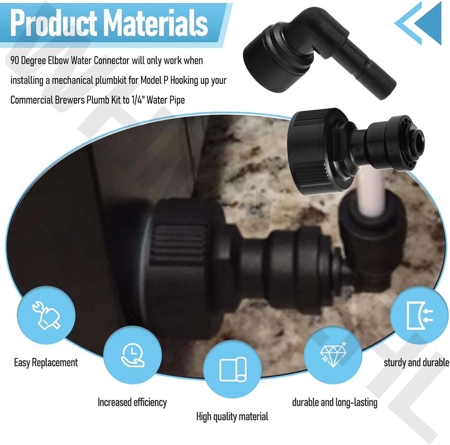 Direct Water Line Hookup with Elbow for K-eurig Commercial Brewers image 3