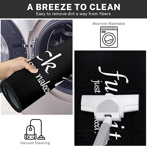 Miniatura 6 de Tayney Juego de 2 alfombras y tapetes de cocina para el hogar en blanco y negro, antideslizantes, lavables, juego de 2, tapetes de cocina para piso,