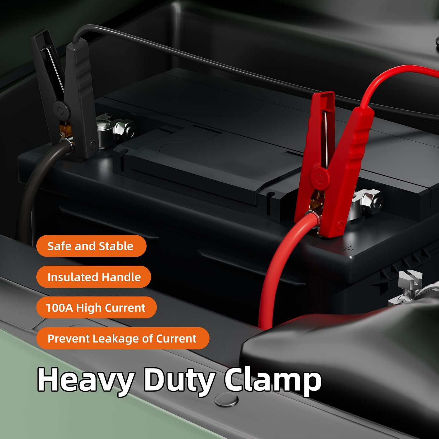 RVBOATPAT Jumper Cable Alligator Clips with 18V 6FT 12AWG Battery Power Wheel Battery Adapter Portable Silicone Wire Jumper Starter Clamps for Jump Starting Car Tool Battery image 2