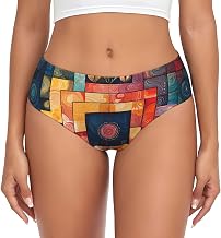 Women Underwear Soft Lady Breathable Briefs stretch Panties, Ancient Greek Patterns Psychedelic