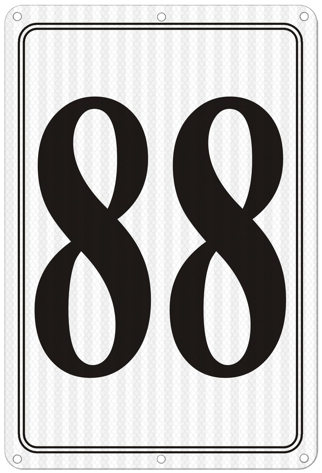i-CowFun Premium Reflective Metal Number Signs 88 - Aluminum 12" X 8" Parking Spot Numbered Signs Outdoor, Large, Floor, Dock, Court, Aisle, Field, No Fade, Weather-Resistant