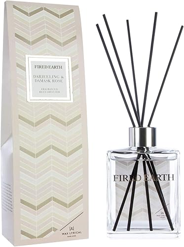 Wax Lyrical Wax Lyrcal Fired Earth Darjeeling & Damasco Difusor de caña de rosa, 6.1 fl oz, grande