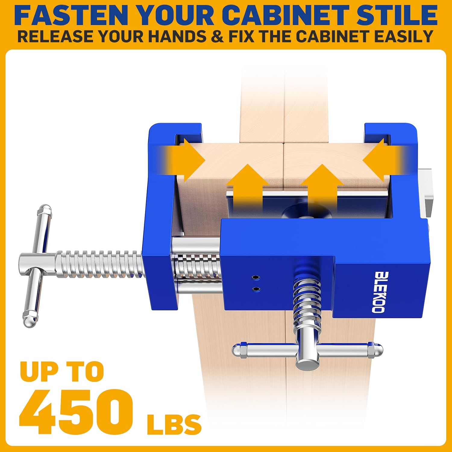 BLEKOO 2 Pack Cabinet Clamps for Installation, Solid Drilling Tool With Pilot Hole Guide