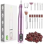 TUOBEO Cordless Nail Drill Electric Nail File Kit, Rechargeable Efile Set, Portable Acrylic Gel Nail Polish Remover Machine, Pedicure Manicure Tool, 11 Bits, 56 Sanding Bands, Salon Home, Purple