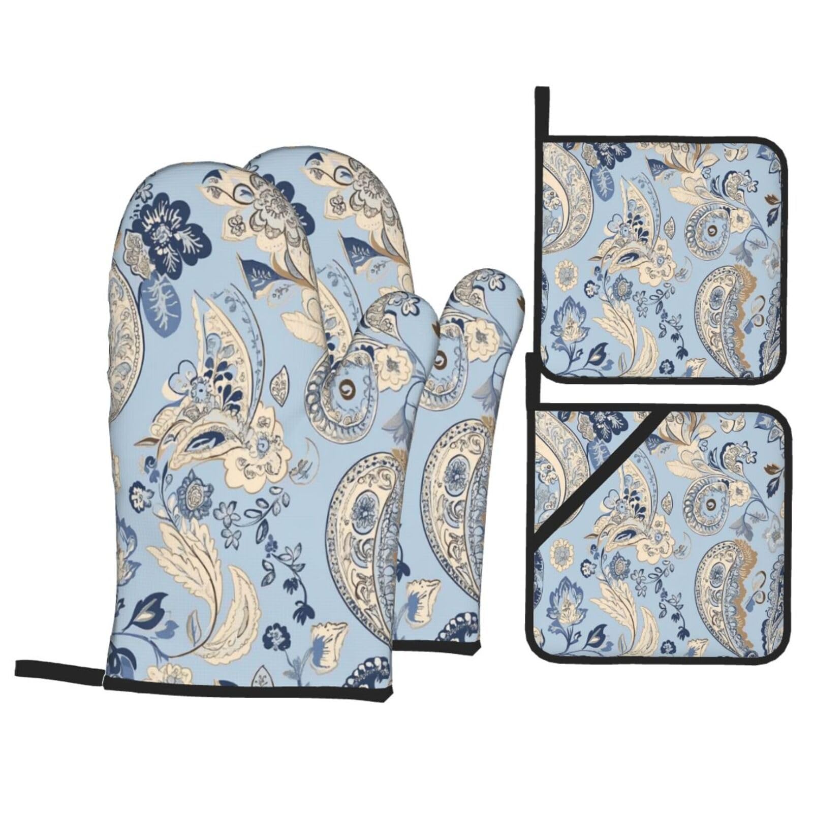 Guantes de Barbacoa Manoplas de Cocina Agarraderas Bolsillo Agarre Flexible