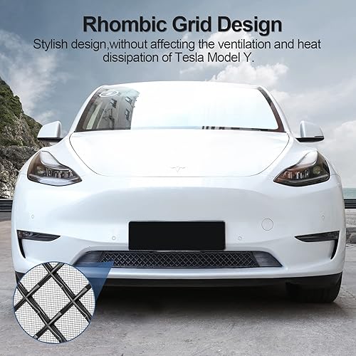 Miniatura 5 de Compatible con parrilla delantera Tesla modelo Y para rejilla de parachoques de malla, insertos de rejilla de entrada de aire, cubierta de rejilla